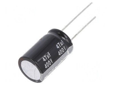 Condensator electrolitic THT 47uF 400VDC &amp;Oslash;16x25mm &amp;plusmn;20% foto