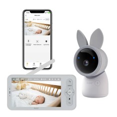 Monitor pentru bebelusi Arenti AInanny 2K UHD Video cu rotatie si inclinare, cu ecran LCD de 5 inch