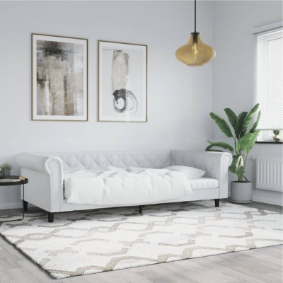 vidaXL Pat de zi, alb, 80x200 cm, piele ecologică 354223 foto