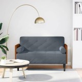 Gossi canapea loveseat cu perne de sustinere gri inchis 110cm catifea