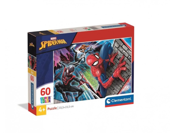 Puzzle Spider-Man Trio in Action,Super-Man in Actiune, - 60 Piese Clementoni