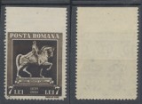 ROMANIA 1937 Centenar Carol I eroare timbru 7 lei nedantelat sus nestampilat MNH, Istorie