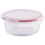 Cumpara ieftin Recipient pentru alimente, BSG3, 0950 ml, 17x7 cm, rotund, sticla borosilicata/PP, Clip, MagicHome