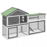 Cusca pentru iepuri gri 185,5x60,5x109,5 cm lemn masiv de pin