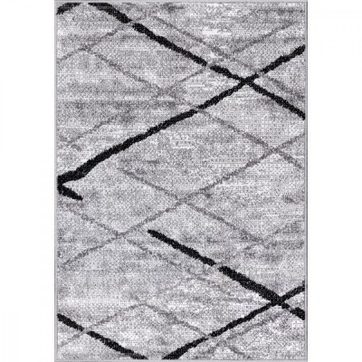 Covor Model Cappuccino 16430-168, Marime 60 x 110 cm, Gri, Inaltime Fir 7 mm, Antialergic, Polipropilena, Living, Dormitor, Sufragerie, Birou foto