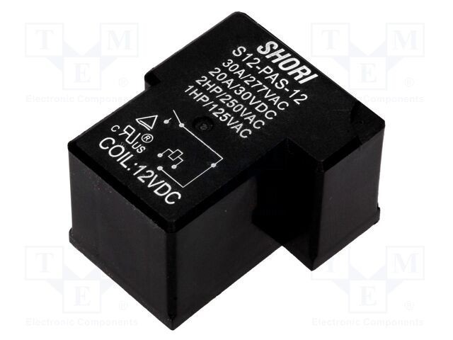 Releu electromagnetic SPST-NO 12VDC S12 PCB 930mW SHORI ELECTRIC