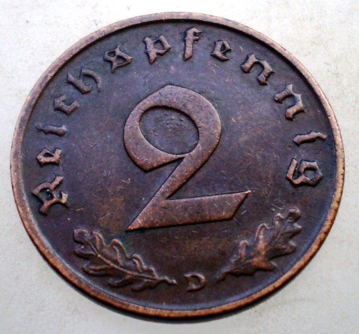 2.960 GERMANIA 2 REICHSPFENNIG 1937 D