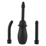 Irigator anal unisex negru cu 3 tipuri de cap, Orion