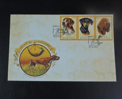 FDC Romania Caini de vanatoare 2005 foto