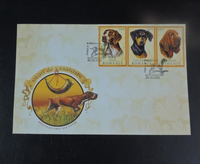 FDC Romania Caini de vanatoare 2005