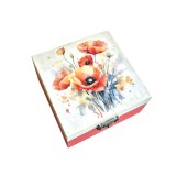 Cutie decorativa lemn cu model maci 103825