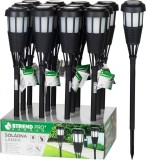 Lampa solara de gradina tip faclie Strend Pro, 6 LED, neagra, 51 cm