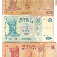 SV * Moldova / Basarabia 1 LEU - 5 si 10 LEI 1994 * Stefan cel Mare