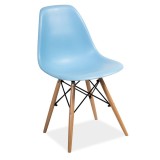 Cumpara ieftin Scaun de bucatarie si living din polipropilena SL Enzo, ergonomic, lemn masiv, 83x46x42 cm, 100 kg, Bleu