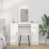 Masă de toaletă cu LED, alb, 102x33x135 cm
