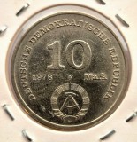 Germania 10 Mark 1976 marci RDG moneda nichel km # 61 tiraj mic Armata Nationala a poporului