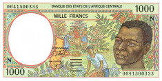 Statele Africii Centrale 1 000 Franci (N) Guineea Ecuatoriala 2 000 P-502Ng UNC foto