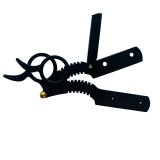 Brici Barbierit Fellis Dragon Black, Otel Inoxidabil, Lama Interschimbabila, Negru, 130mm
