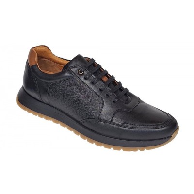 Oferta pantofi barbati sport casual din piele naturala Negru SIR119N foto