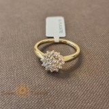 Inel floare cu cristale zirconia albe placat 14k - tip logodna