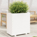 Cumpara ieftin Jardinieră de grădină, alb, 70x40x72,5 cm, lemn masiv de pin