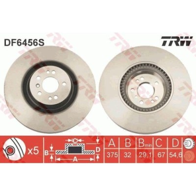Set discuri frana Mercedes Gl-Class (X164), M-Class (W164), R-Class (W251, punte fata, 375x32, ventilat, TRW foto