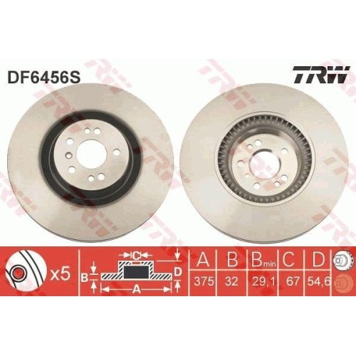 Set discuri frana Mercedes Gl-Class (X164), M-Class (W164), R-Class (W251, punte fata, 375x32, ventilat, TRW