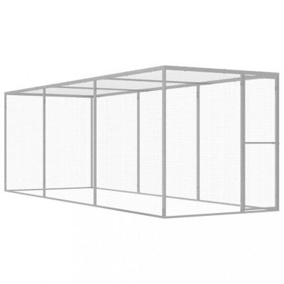 vidaXL Cușcă pentru pisici, 4,5 x 1,5 x 1,5 m, oțel galvanizat foto