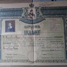 DIPLOMA DE BACALAUREAT LICEUL DE FETE ELENA CUZA DIN CRAIOVA - 1943