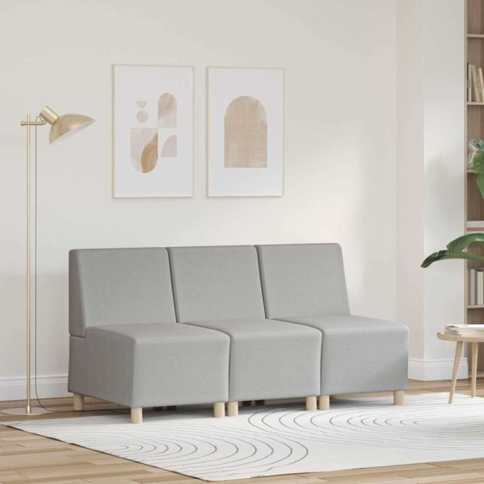 Unitate Sofa Modulară Fără Brațe 3 pcs Gri de nor