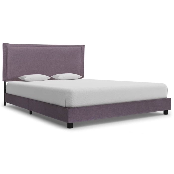 Cadru de pat fara saltea tesatura taup 135x190 cm