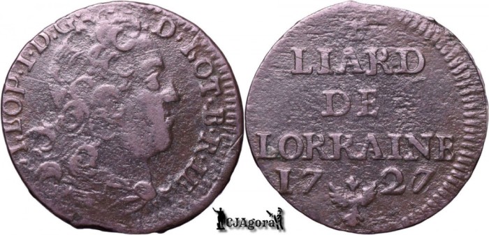 1727, Liard - Leopold I - Ducatul Lorenei (superioare) - var. fără punct