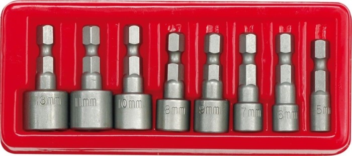 Set 8 tubulare cu prindere bit 13 mm CrV VOREL