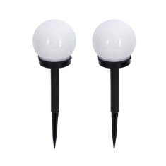 Set 2 lampi solare led, flippy, forma sferica, tip glob, diametru 10 cm, alb cald