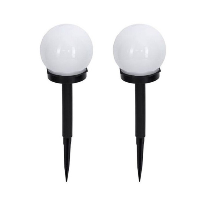 Set 2 lampi solare led, flippy, forma sferica, tip glob, diametru 10 cm, alb rece