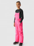 Pantaloni de schi cu bretele membrana 10000 pentru fete - fucsia, 4F Sportswear