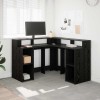 VidaXL Birou cu raft Stejar negru 130 x 130 x 91 cm Lemn compozit 3365617