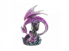 Statueta dragon cu pui Indrumare parinteasca 18 cm foto