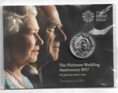 Anglia 2017 Royal Mint - Platinum Wedding Anniversary - SILVER PROOF 20 # Coin foto