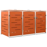 Cumpara ieftin Magazie pentru trei pubele, 207x77,5x112,5 cm, otel inoxidabil