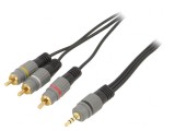 Cablu Audio Jack 3,5mm la RCA 1,5m Negru, Gembird