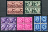 1952 , Lp 301 , Centenarul M. Eminescu , serie in blocuri de 4 , supratipar - MNH.