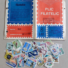 1992 - Plic filatelic de 8 lei cu 30 timbre romanesti si 15 straine