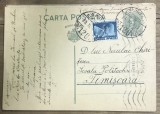 CP03 &bull; &bull; Carte postala veche Romania Vijnița Bucovina 1938 catre Politehnica Timisoara, timbru 3.50 Lei + Aviatie, stampile rare Cenzura