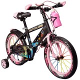 Bicicleta cu roti ajutatoare si bidon pentru apa Super Nova II, Action One, 20 inch, Roz