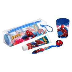 Set ingrijire dentara pentru copii, pahar, pasta de dinti, periuta si etui, Spiderman, 2567