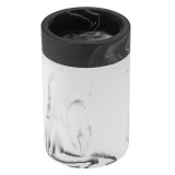 Pahar baie pentru igiena personala, Kadda Marmor BPO-3917C, polirasina, alb + negru, 11 x 7 x 7 cm