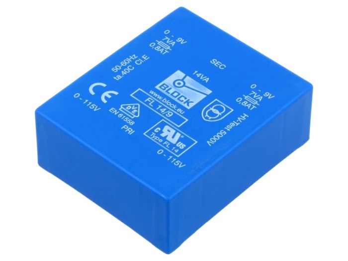 Transformator &icirc;ncapsulat 14VA 9V PCB