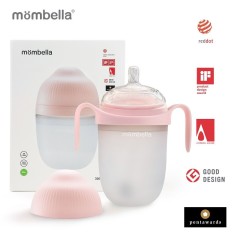 Biberon Anticolici Mombella Breast-Like, 300ml, Tetina 360&Atilde;&sbquo;&Acirc;&deg; XL Flux Consistent, 100% Silicon, Old Roze