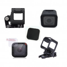 Set 5 accesorii pt Gopro Session 4 5 , 2xCarcasa de prindere ,Husa ,Folie ,Capac